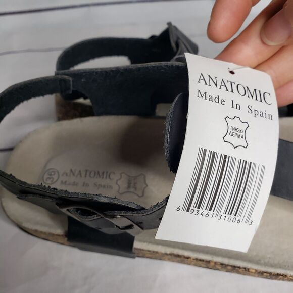 Anatomic size 36 black cork heel sandal NWT - Picture 3 of 7